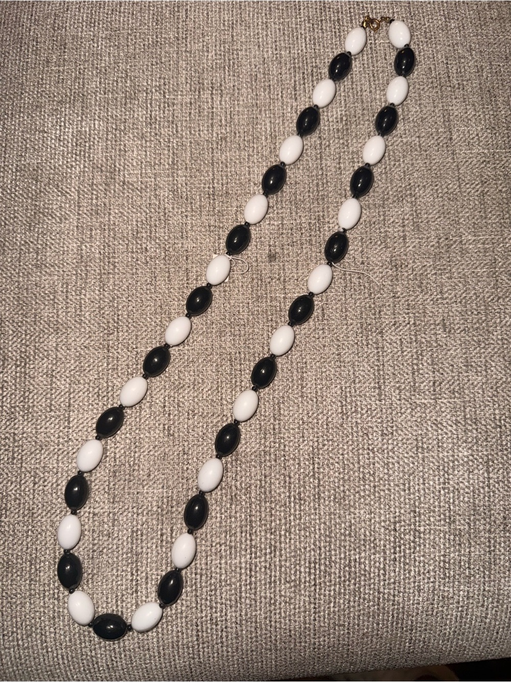 Classic Black & White Beaded Necklace